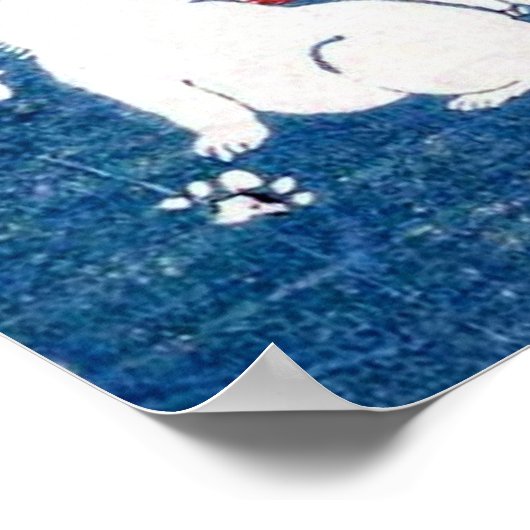 子犬, 国芳 Welpen, Kuniyoshi, Ukiyo-e Poster (Ecke)