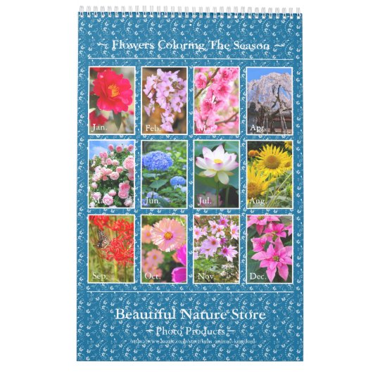 季節の花々のカレンダー KALENDER (Rückseite)