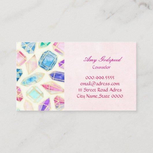 宝石のイラスト 横型 名刺 VISITENKARTE (Rückseite)