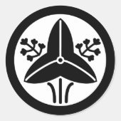 家紋「丸に立ち沢瀉」 RUNDER AUFKLEBER (Vorderseite)