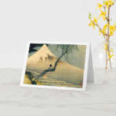 富士と少年, 北斎 der Fujisan und Junge, Hokusai, Ukiyo-e Karte (Gelbe Blume)