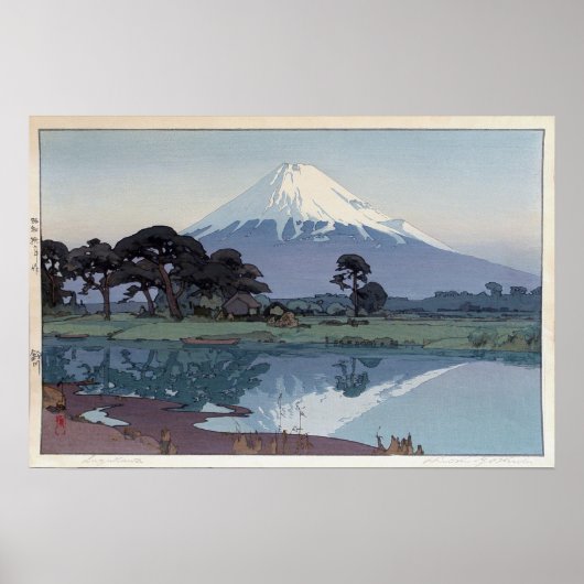富 士 山 川, Fuji, Suzukawa, Yoshida, Woodcut Poster (Vorne)