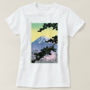富 士 山, Mount Fuji, Hasui Kawase, Woodcut T-Shirt