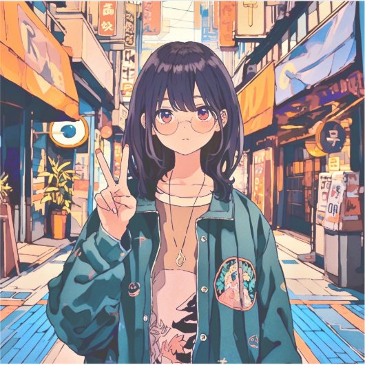 寿司娘アイコンシール seal｜GenerativeAI Aufkleber (Vorderseite)