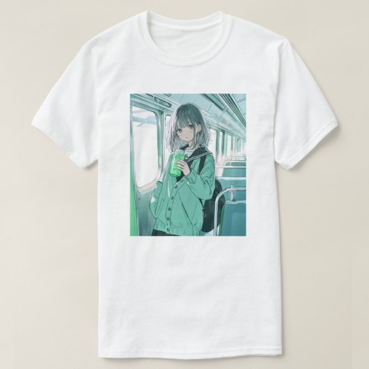 寿司娘JK・帰宅の楽しみメロンソーダT GenerativeAI T-Shirt (Design vorne)