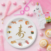 寿 Sushi Circle T-Shirt – “A Life of Blessings” Des Pappteller (Party)