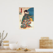 少 女 猫, 国 Mädchen mit Katze, Kuniyoshi, Ukiyo-e, 芳 Poster (Küche)