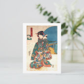 少 女 猫, 国 Mädchen mit Katze, Kuniyoshi, Ukiyo-e, 芳 Postkarte (Stehend Vorderseite)