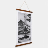 山水画　幻想の松 WANDTEPPICH MIT HOLZRAHMEN (Gewinkelt)