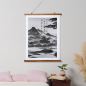 山水画 幻想の松 WANDTEPPICH MIT HOLZRAHMEN (Schlafzimmer)