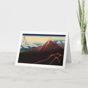 山 下 雨, 北 Thunder und Mount Fuji, Hokusai, Ukiyo-e Karte