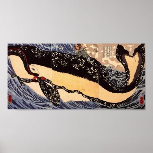 巨 鯨, 国 Big Whale, Kuniyoshi, Ukiyoe Poster (Vorne)