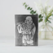 布 袋 Hotei als Puppenspieler Postkarte (Stehend Vorderseite)