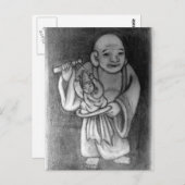 布 袋 Hotei als Puppenspieler Postkarte (Vorne/Hinten)
