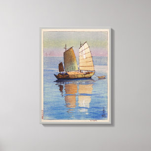 帆 船 夕 日, Segelboote Abend Glow, Hiroshi Yoshida Leinwanddruck