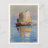 帆 船 夕 日, Segelboote Abend Glow, Hiroshi Yoshida Postkarte (Vorderseite)