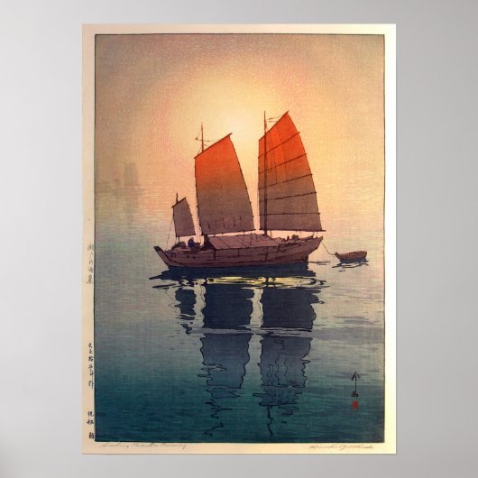 帆 船 朝, Segelboote morgens, Hiroshi Yoshida Poster (Vorne)