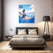 後ろ姿JKアートパネル|寿司娘 Art Panel GenerativeAI Leinwanddruck