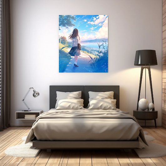 後ろ姿JKアートパネル|寿司娘 Art Panel GenerativeAI Leinwanddruck