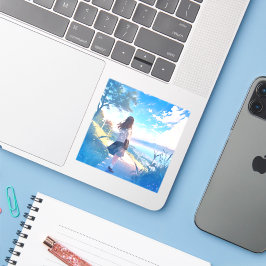 後ろ姿JKシール|寿司娘 GenerativeAI Aufkleber