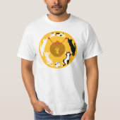 御守六猫 Tシャツ (白・黒) T-Shirt (Vorderseite)