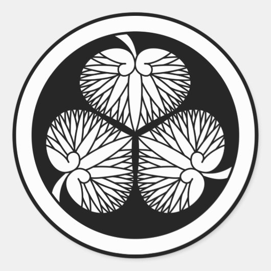 徳川葵（家康・秀忠・家光）２ RUNDER AUFKLEBER (Vorderseite)