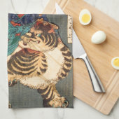 忍者と虎, 芳年 Ninja Held u. Tiger, Yoshitoshi, Ukiyo-e Geschirrtuch (Viertel Falte)