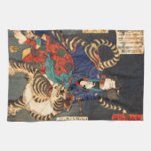 忍者と虎, 芳年 Ninja Held u. Tiger, Yoshitoshi, Ukiyo-e Geschirrtuch (Horizontal)