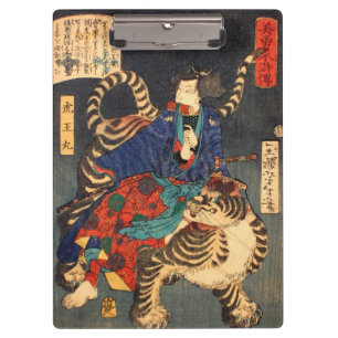 忍 者 虎, 芳 Ninja Hero & Tiger, Yoshitoshi, Ukiyo-e, Klemmbrett