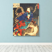 忍 者 虎, 芳 Ninja Hero & Tiger, Yoshitoshi, Ukiyo-e, Leinwanddruck (Insitu (Holzboden))
