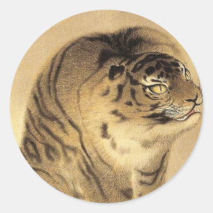 応 挙 虎, 応 Ōkyo Tiger, Ōkyo, Ōkyo, の Runder Aufkleber