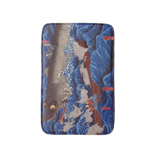 怪 鮫,国 Monsterhai, Kuniyoshi, Ukiyo-e物 Badematte (Vorderseite Vertikal)