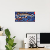 怪 鮫,国 Monsterhai, Kuniyoshi, Ukiyo-e物 Poster (Heimbüro)