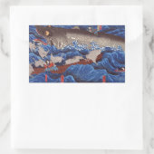 怪 鮫,国 Monsterhai, Kuniyoshi, Ukiyo-e物 Rechteckiger Aufkleber (Tasche)