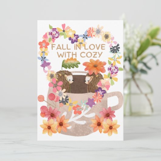 恋に落ちるハリネズミ SAVE THE DATE (Stehend Vorderseite)