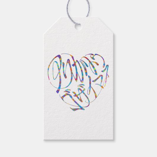 感謝のココロ Thank you 多言語17国語 字抜きカラフル Geschenkanhänger (Vorderseite)