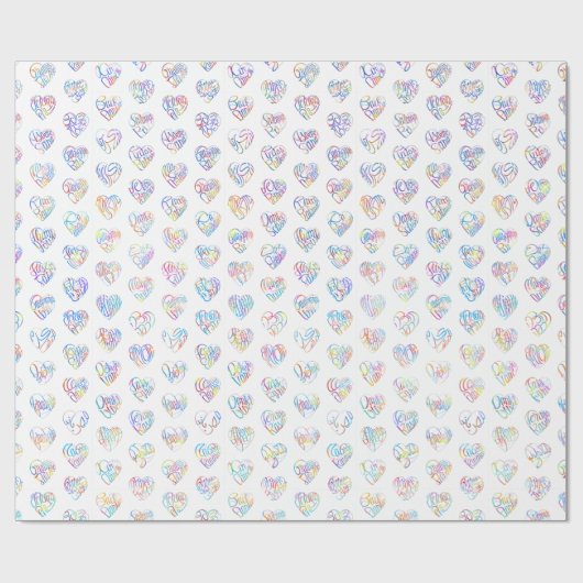 感謝のココロ Thank you 多言語44国語 字抜きパターン Geschenkpapier (Flach)