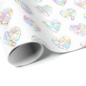 感謝のココロ Thank you 多言語44国語 字抜きパターン Geschenkpapier (Rolleneckpunkt)