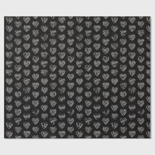 感謝のココロ Thank you 多言語44国語 白字パターン Geschenkpapier (Flach)