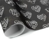 感謝のココロ Thank you 多言語44国語 白字パターン Geschenkpapier (Rolleneckpunkt)