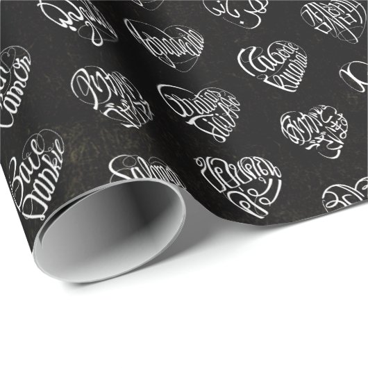 感謝のココロ Thank you 多言語44国語 白字パターン Geschenkpapier (Rolleneckpunkt)