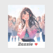 【感謝シール】ありがとうJK|寿司娘 GenerativeAI Aufkleber (Blatt)