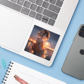 手持ち花火/Hand held fireworks | 東京娘 GenerartiveAI シール Aufkleber (Laptop mit iPhone)