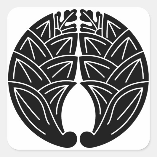 抱 き 茗 荷 QUADRATISCHER AUFKLEBER (Vorderseite)