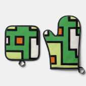 抽象画 モダン レトロ mapper #1 ofenhandschuh & Topflappen-Set (Vorderseite)