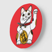 招き猫 壁掛け時計 GROßE WANDUHR (Winkel)