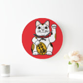 招き猫 壁掛け時計 GROßE WANDUHR (Zuhause)