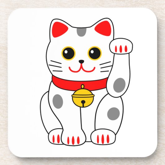 招 き 猫, Manekineko (Glückskatze, KatzenBeckoning) Untersetzer (Vorderseite)