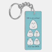 持ち運べるおにぎり顔5つ（両面:ブルー・グリーン） SCHLÜSSELANHÄNGER (Vorderseite links)