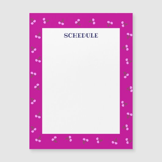 文字　カスタマイズ　チェリー　ラズベリーピンク    マグネット MAGNETKARTE (Vorderseite)